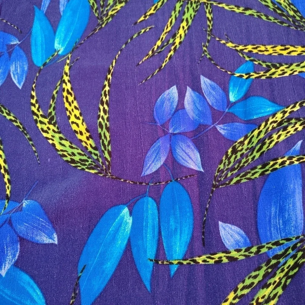 Worthington Maxi Dress Ladies 8P Petite Blue Floral‎ Island Vacation Light